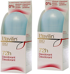 Lavilin Roll-On Deodorant 2 Pack bottle showing long-lasting odor control and convenience