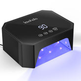 Lavinda 54W nail lamp front view in black for fast gel curing at home