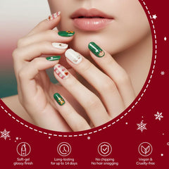 Lavinda Christmas nail strips Merry Christmas lettering for playful flair