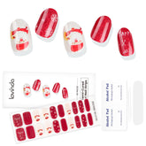 Lavinda Christmas nail strips with Santa design for a festive manicure.