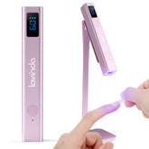 Lavinda handheld UV light with stand delivers fast, precise nail curing at home.