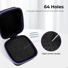 Lavinda Nail Drill Bits Holder dustproof cap closed protects tools during travel and storage