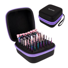 Lavinda Nail Drill Bits Holder front view shows organized 64-hole layout for quick access