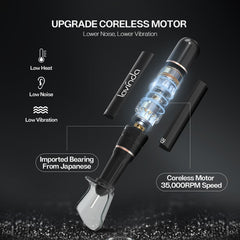 Lavinda nail drill close-up shows rhinestones and sleek finish for premium aesthetics.