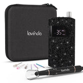 Lavinda professional electric nail drill front view with black rhinestones for stylish nail care.