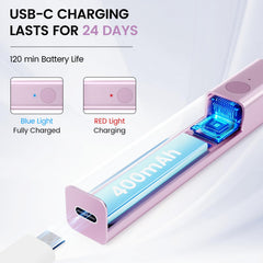 Lavinda rechargeable UV LED nail lamp with long battery life.