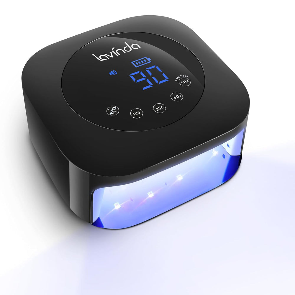 Lavinda UV Nail Lamp front view showing sleek compact design for convenience