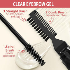 LAVONE Dual-ended Brow Brush shown for blending and grooming.