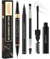 LAVONE Eyebrow Pen 4D stroke close-up for natural brow definition.