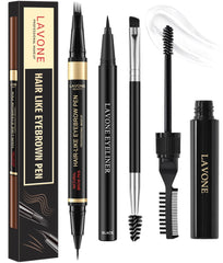 LAVONE Eyebrow Pen 4D stroke close-up for natural brow definition.