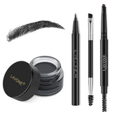 LAVONE eyebrow stamp kit ash black for quick, symmetrical brows all day