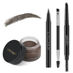 LAVONE eyebrow stamp kit close-up showing precise brow definition for natural look
