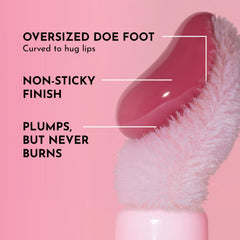 Lawless Forget The Filler Velvet Pink lip swatch demonstrating glassy shine and fullness
