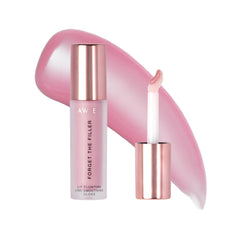 Lawless Forget The Filler lip plumper line gloss Lavender Sorbet application wand shows glassy shine and instant plump.