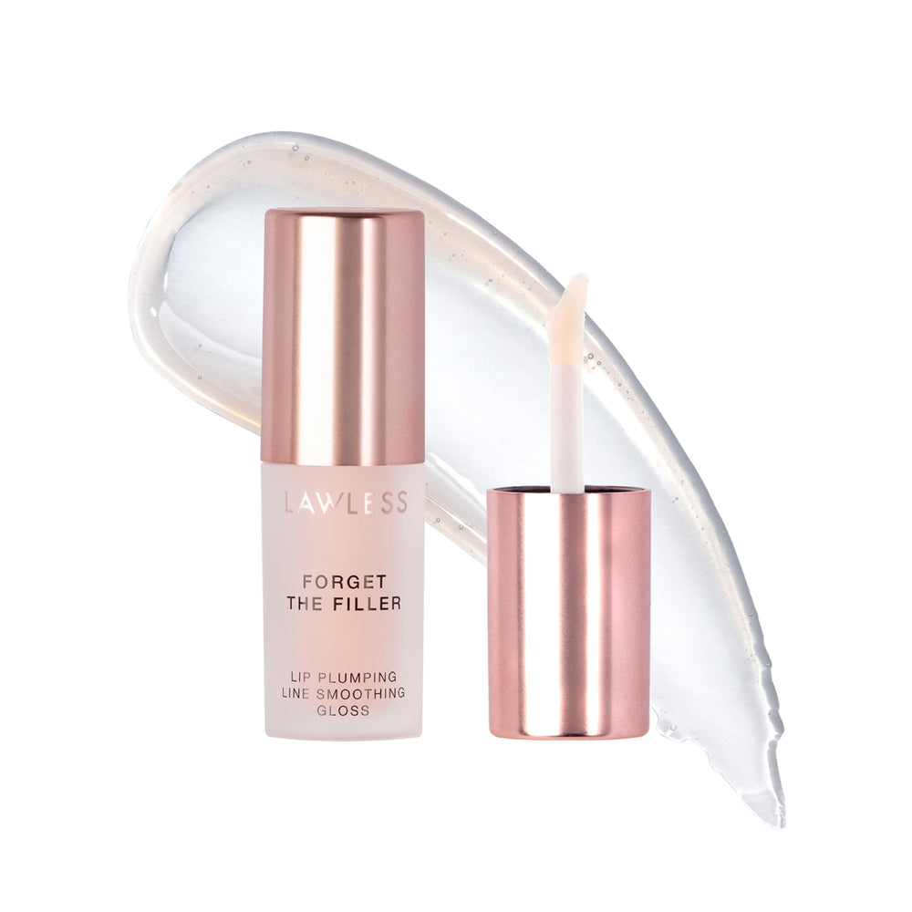 LAWLESS Mini Rosy Outlook Lip Plumper tube ready for instant shine and subtle plump effect.
