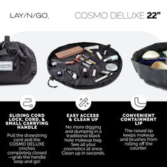 Lay-n-Go Cosmo brush-loops hold brushes neatly for on-the-go makeup routines.
