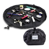 Lay-n-Go Cosmo layflat open reveals instant makeup access for travel
