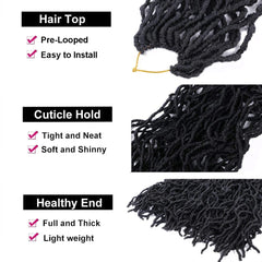 Layashow handmade soft locs close-up fiber texture, low-temp synthetic feel.