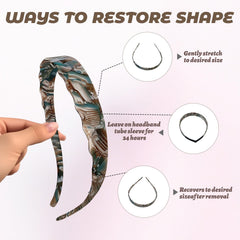 LAYONGMOLI 90s retro blue marble headband adds bold, feminine flair.