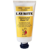 Layrite Concentrated Beard Oil bottle close-up shows a silky, hydrated beard.