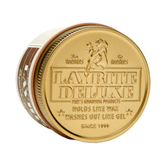 Layrite Superhold Pomade Orange packaging front communicates premium barber-grade results