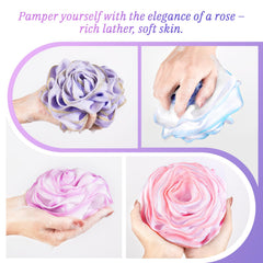 LAYUKI loofah-in-hand demonstrates ergonomic grip for comfortable body cleansing
