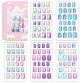 Laza 120pcs children nails kit with glitter gradient for playful at-home nails