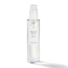 Le Monde Gourmand Lait de Coco Body Oil bottle pour delivers quick hydration for silky skin