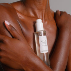 Le Monde Gourmand Lait de Coco Body Oil on wet skin enhances moisture in shower