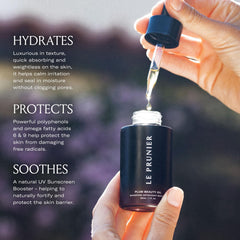 Le Prunier Plum Beauty Oil amber bottle signals vegan, non-comedogenic nourishment.