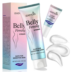 Leadyeah B Flat Belly Firming Cream tube closeup, easy daily application.