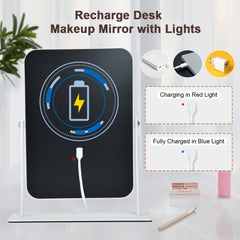 Leadzones rechargeable makeup mirror USB-C port enables cordless use anywhere.