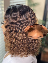 Lealife 14-inch highlight blonde wig model wearing for quick everyday styling.