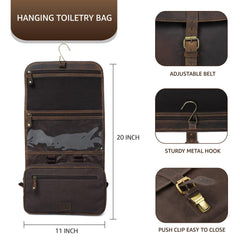 LEATHER VILLAGE Dopp kit interior with organized compartments for grooming essentials