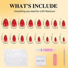 Leefrei Red Press On Nails glue and tabs kit for versatile wear options