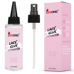 LEEONS hair extensions remover spray enables easy tape removal with minimal pulling for sensitive scalps.