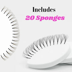 LEES A.M. lash map sponges set showing soft flexible material for beginners