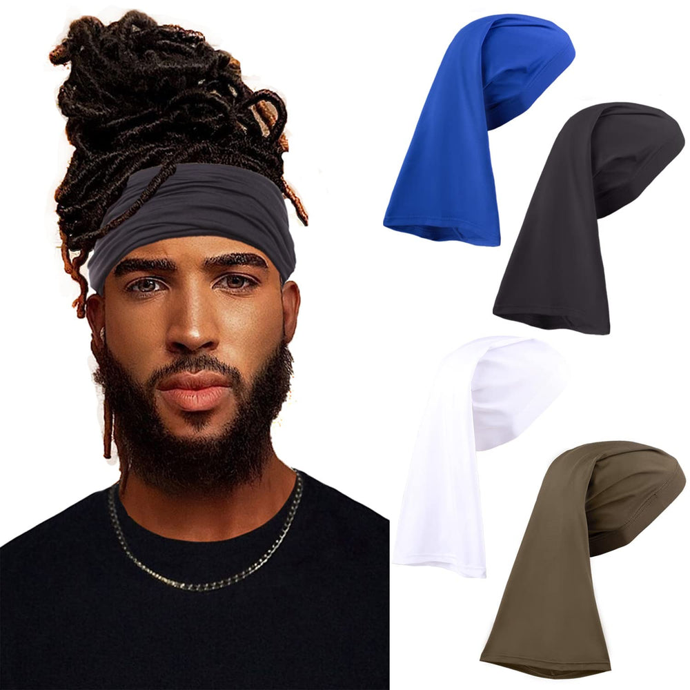 Leeven dreadlock cap tube bands front view for secure long-hair protection during workouts.