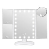 LeeWent makeup mirror with lights four-panel tri-fold design for precise makeup prep.