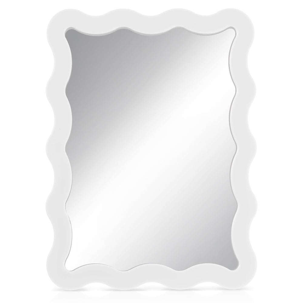 Leinuosen scalloped mirror 5x7 front view — crystal-clear reflection for quick touch-ups.