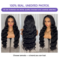 Lemoda lace front wig hairline close-up showing natural melt and realism.