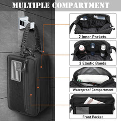 Lemubeane tactical toiletry bag interior compartments reveal organized storage for essentials