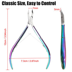 LePinko cuticle trimmer 5mm jaw close-up showing sharp blades for clean lines.