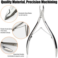 LePinko cuticle trimmer 5mm jaw detail enables precise trimming.