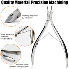 LePinko Cuticle Trimmer 7mm jaw demonstrates precise positioning for safe nail lines