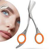 LePinko eyebrow trimming scissors with combs — ergonomic handle for precise shaping.