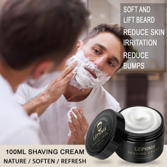 LEPONIX shaving bowl stainless steel demonstrating professional lather prep