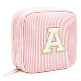 LETGO monogram pink makeup bag front view for gifts and organization.