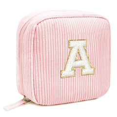 LETGO monogram pink makeup bag front view for gifts and organization.