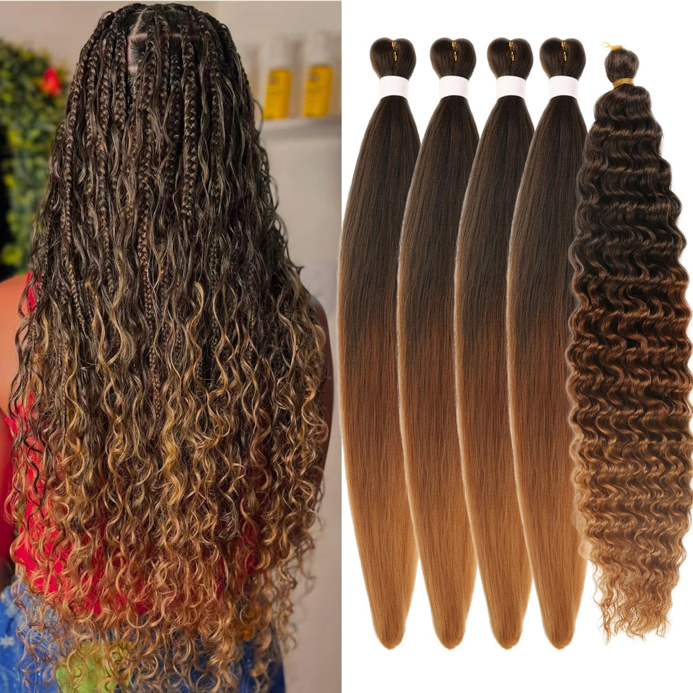 Leticia Ombre 1B-30/27 packaging shows premium pre-stretched braiding hair for easy styling